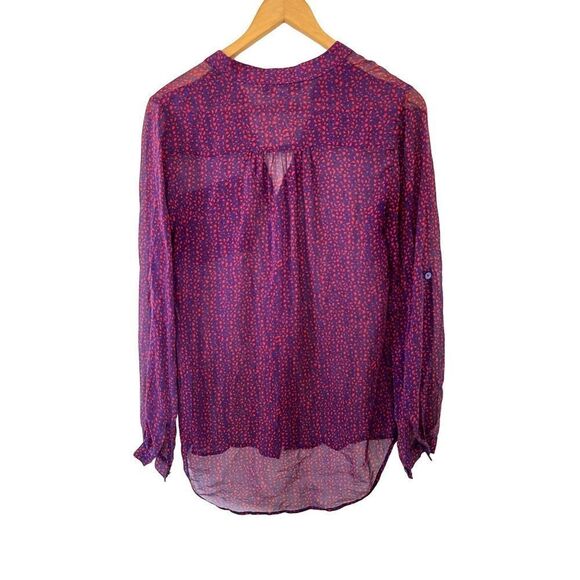 Diane Von Furstenberg Purple Pink Pattern Silk Button Down Blouse - Picture 2 of 10